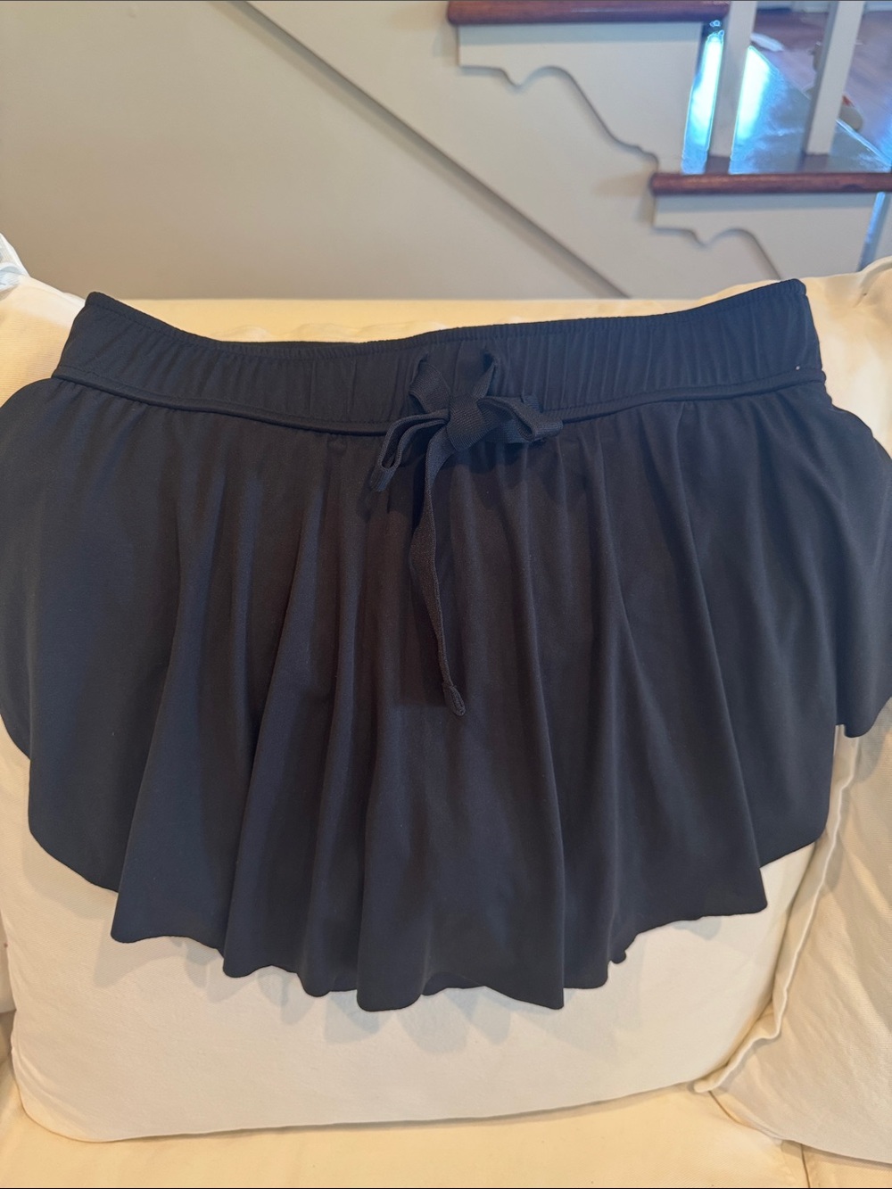 Zenana Outfitters Black Circle Skater Skirt/skort with Drawstring Waist